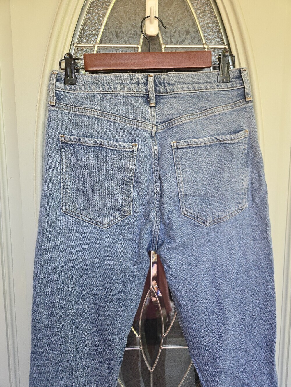 AGOLDE Riley High Rise Straight Crop Jeans Light Wash - Picture 3 of 5